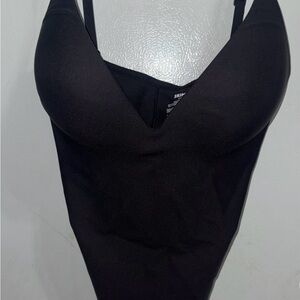 SKIMS Black super push-up V-Neck Bodysuit